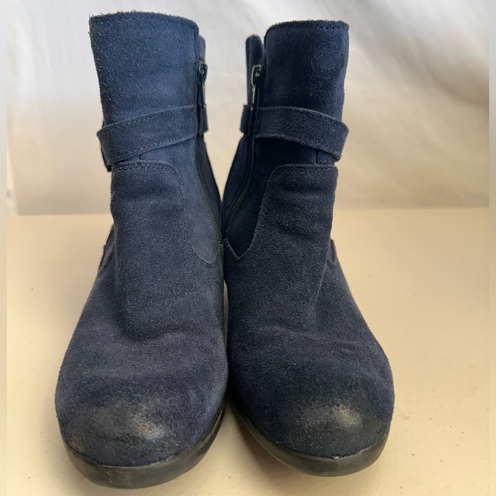 Earth Origins Navy Leather Suede Ankle Boots Blue | Size 9.5M - Picture 3 of 7